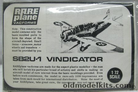 Rareplane 1/72 Vought-Sikorsky SB2U-1 Vindicator - Bagged - (SB2U1) plastic model kit